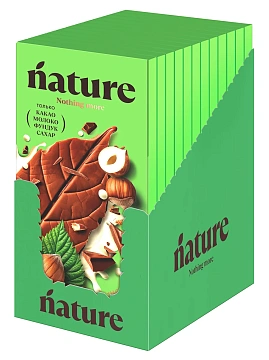 Шоколад N Nature молочный с фундуком, 70г