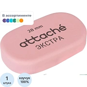 Ластик овальный Attache Extra, нат.каучук, 45x28x10мм, пастельн.ассорти