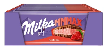 Шоколад Milka Mmax молочный клубника, 253г
