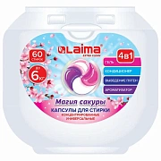 Капсулы для стирки большие концентрат 4 в 1, с кондиционером, 'Магия сакуры', 60 шт., LAIMA, 608877