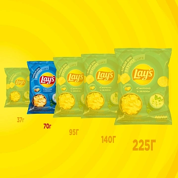 Чипсы Lay's Сметана и зелень, 70г