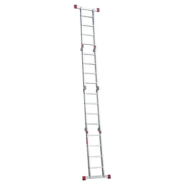 Лестница-трансформер алюминиевая 4х4 ступени, высота 4,5 м (4 секции по 1,2 м) до 150 кг, вес 16,5 к