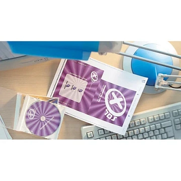 Этикетки для CD/DVD Avery Zweckform C6074-20, белые глянцевые, d=117мм, 2шт на листе А4, 20 листов