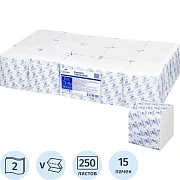 Бумага туалетная д/дисп Luscan Professional 2сл белая цел 250л 15пач/уп