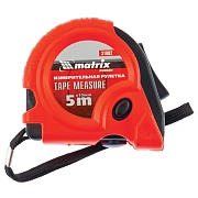 Рулетка измерительная 5 м х 19 мм, MATRIX 'Rubber', обрезиненный корпус, 3 механизма фиксации, 31002
