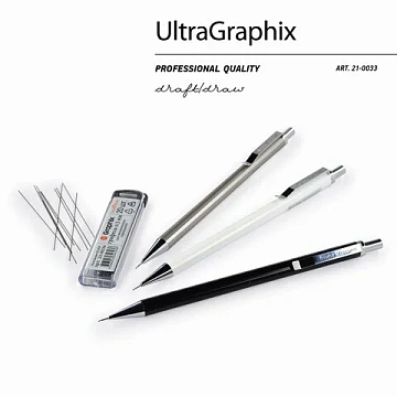Карандаш механический BRUNO VISCONTI UltraGraphix, металлический корпус ассорти, 0,3 мм, ластик, 21-