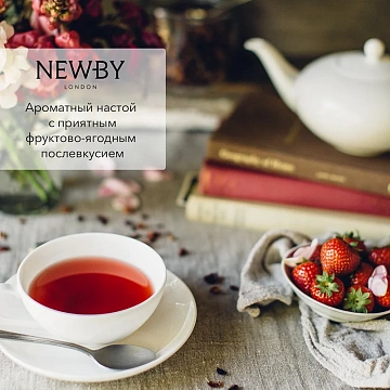 Чай черный Newby клубника-манго листовой, 100г
