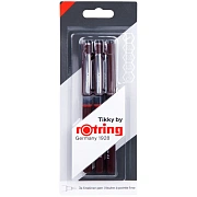 Набор капиллярных ручек Rotring 'Tikky Graphic', черные, 3шт., 0.1/0.3/0.5 мм, блистер