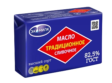 Масло сливочное Экомилк Традиционное ГОСТ 82.5%, 330г
