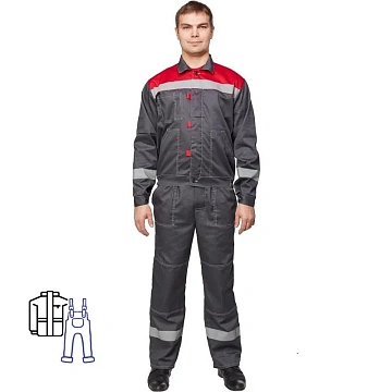 Костюм лет муж (куртка, пк) л20 сер/крас 120-124/182-188 (Арсенал-СП)