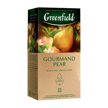 Чай Greenfield Gourmand Pear (Гурманд Пэа), черный, 25 пакетиков