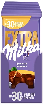 Шоколад Milka Extra молочный цельный миндаль, 140г