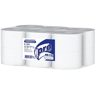 Туалетная бумага Protissue C191, в рулоне, 170м, 2 слоя, белая