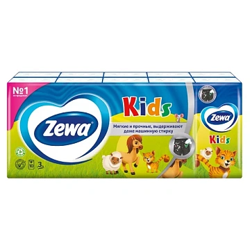 Бумажные носовые платки Zewa Kids, 3 слоя