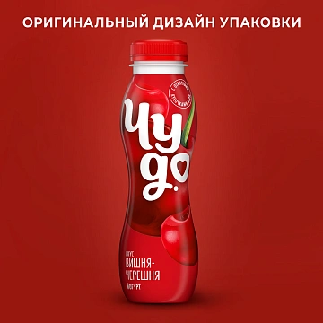 Йогурт питьевой Чудо вишня-черешня 1.9%, 260г