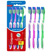 Зубная щетка Colgate Эксперт чистоты многофункциональная, средней жесткости, промоупаковка 3+1