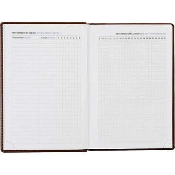 Ежедневник недатированный коричн, А5, 148x218, 352стр, Agenda