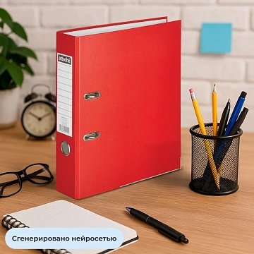Папка-регистратор ATTACHE(ПВХ+бум)с мет.уголком,75мм,красная,ПБП1,карм.кор