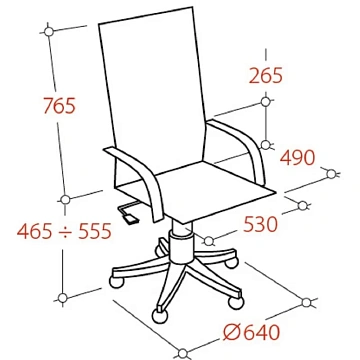 Кресло BN_Dt_EChair-575 TPU, кожзам черный, сетка черная