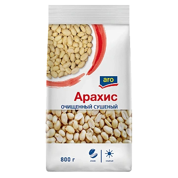 aro Арахис очищенный сушеный, 800г