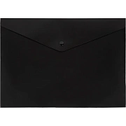 Папка-конверт на кнопке Attache А4, пл 180 мкм, 10шт/уп, черная непрозр