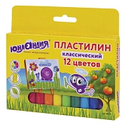 Пластилин классический ЮНЛАНДИЯ 'ЮНЛАНДИК-ЖИВОПИСЕЦ', 12 цветов, 240 г, ВЫСШЕЕ КАЧЕСТВО, 105029