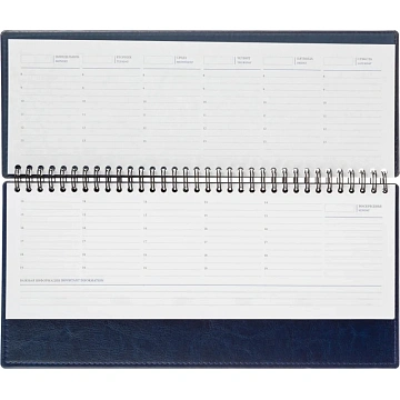 Планинг недатированный , синий, 303х150 мм,  120стр, Agenda