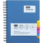Бизнес-тетрадь А5,200л,кл,греб Attache Selection Office book синий металлик