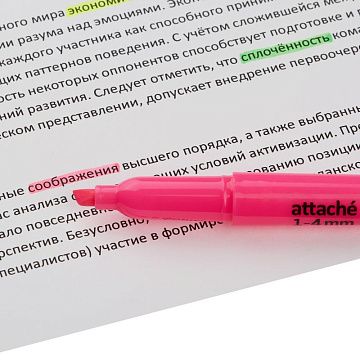 Маркер текстовыделитель розовый 1-3,9мм Attache