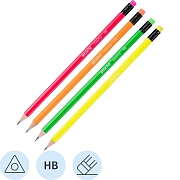 Карандаш чернографитный Attache Colorful! HB заточ.,с ласт.