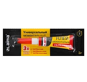 Клей моментальный (суперклей) LAIMA, 3 г, УЛЬТРАПРОЧНЫЙ, отрывная мультикарта, 605567