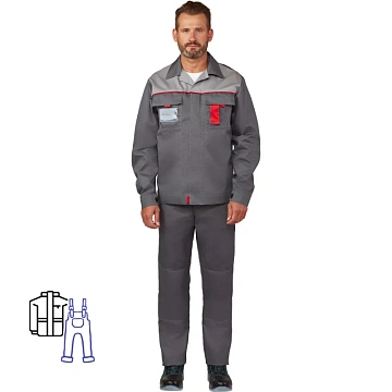 Костюм лет муж (куртка, пк) л10 т.сер/св.сер 112-116/182-188