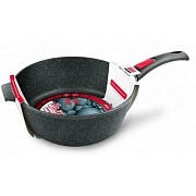 Сотейник с ручкой Нева металл посуда Каменная черный гранит, 26 x 10см