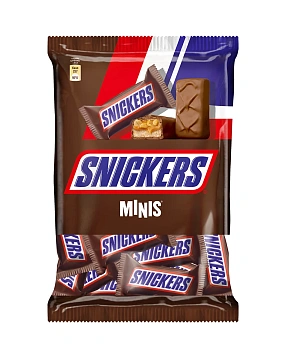 Конфеты шоколадные Snickers Minis, 180г x 9 шт