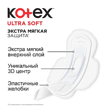 Прокладки гигиенические Kotex Ultra Soft Normal, 10шт