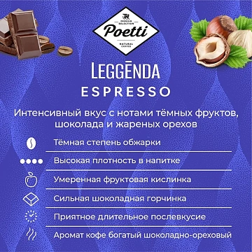 Кофе в зернах POETTI 'Leggenda Espresso' 1 кг, 18004