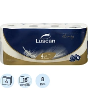 Бумага туалетная Luscan 4сл, 18м, 8рул/уп
