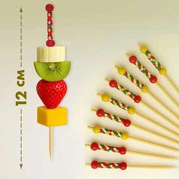 Пики для канапе бамбуковые 'Мексика', 12 см, 100 шт., КП, 138289