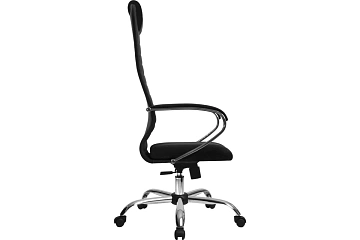 Кресло офисное Метта SU-B-10, ткань-сетка, черная, крестовина хром