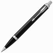 Ручка шариковая PARKER 'IM Core Black Lacquer CT', черный глянцевый лак, детали хром, синяя, 1931665