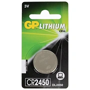 Батарейка литиевая GP Lithium CR2450 'таблетка, дисковая, кнопочная' 1 шт., блистер, CR2450-2C1