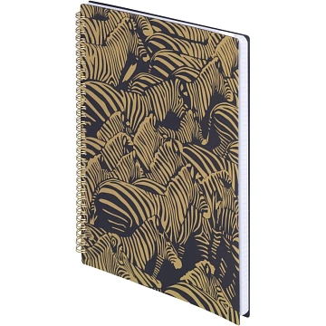 Бизнес-тетрадь Attache Selection Zebra А4,96л,кл,спир,пластик,тон.бл