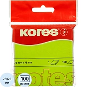 Стикеры Kores бум.для зам.75х75 неон. зеленая100л'47075(47077/47075)/47093