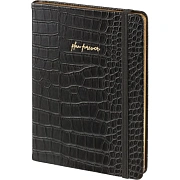 Ежедневник недатированный черный, рептилия, А5 136 л., ATTACHE