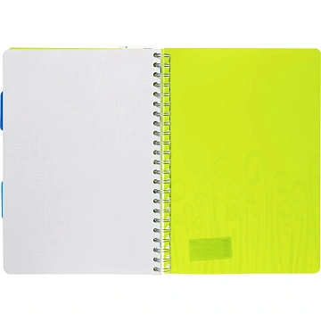 Бизнес-тетрадь А4,140 л,пласт обл, с разд,спир,ATTACHE FANTASY,салат