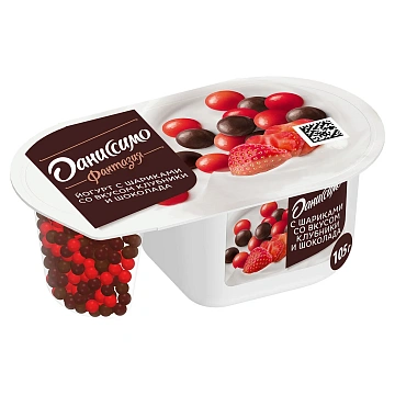 Йогурт Даниссимо клубника-шоколад 6.9%, 105г