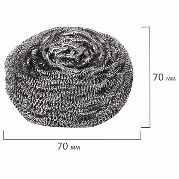 Губка (мочалка) металлическая, спиральная, 50 г, БОЛЬШАЯ, для посуды, гриля, плиты, LAIMA, 603101