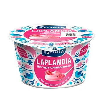 Йогурт Viola Laplandia малина и маскарпоне, 7.2%, 180г