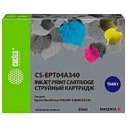 Картридж струйный CACTUS (CS-EPT04A340) для Epson WorkForce Pro WF-C8190 / WF-C8690, пурпурный, 85 м