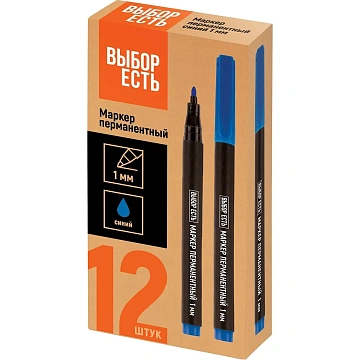 Маркер перманентный Выбор Есть синий 1 мм